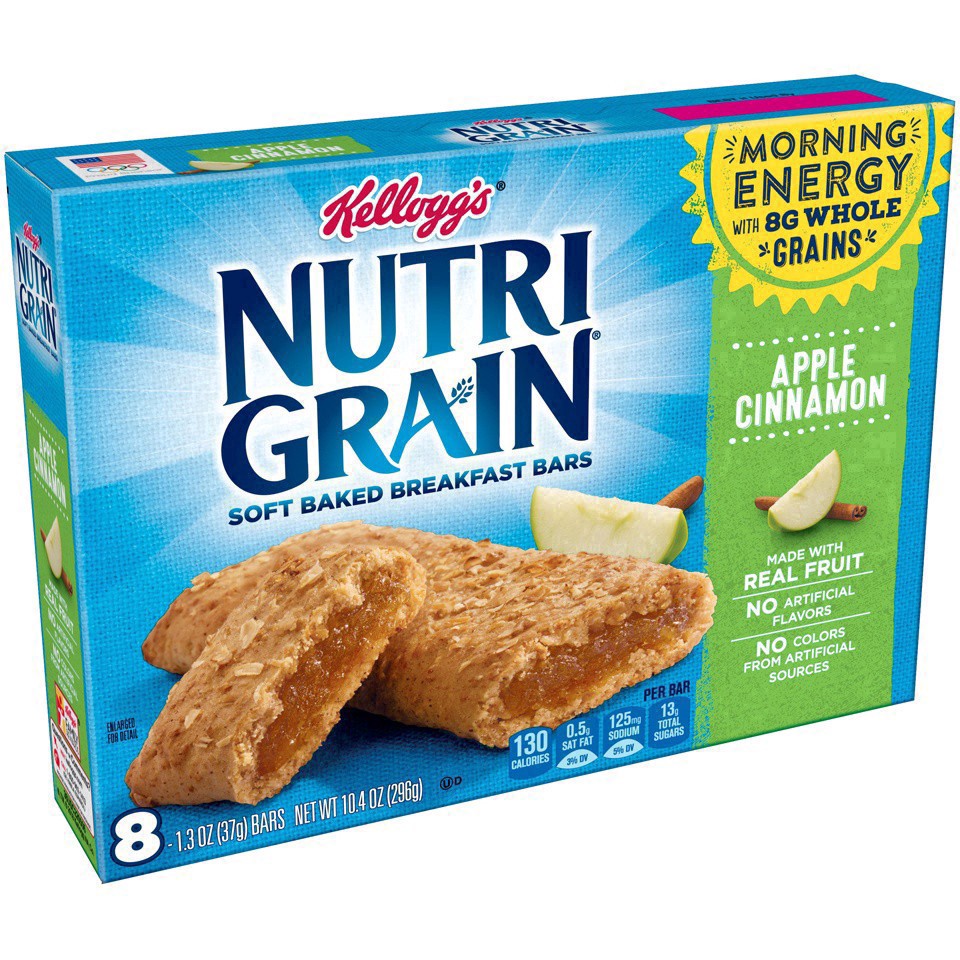 slide 7 of 99, Nutri-Grain Soft Baked Breakfast Bars, Apple Cinnamon, 10.4 oz, 8 Count, 8 ct