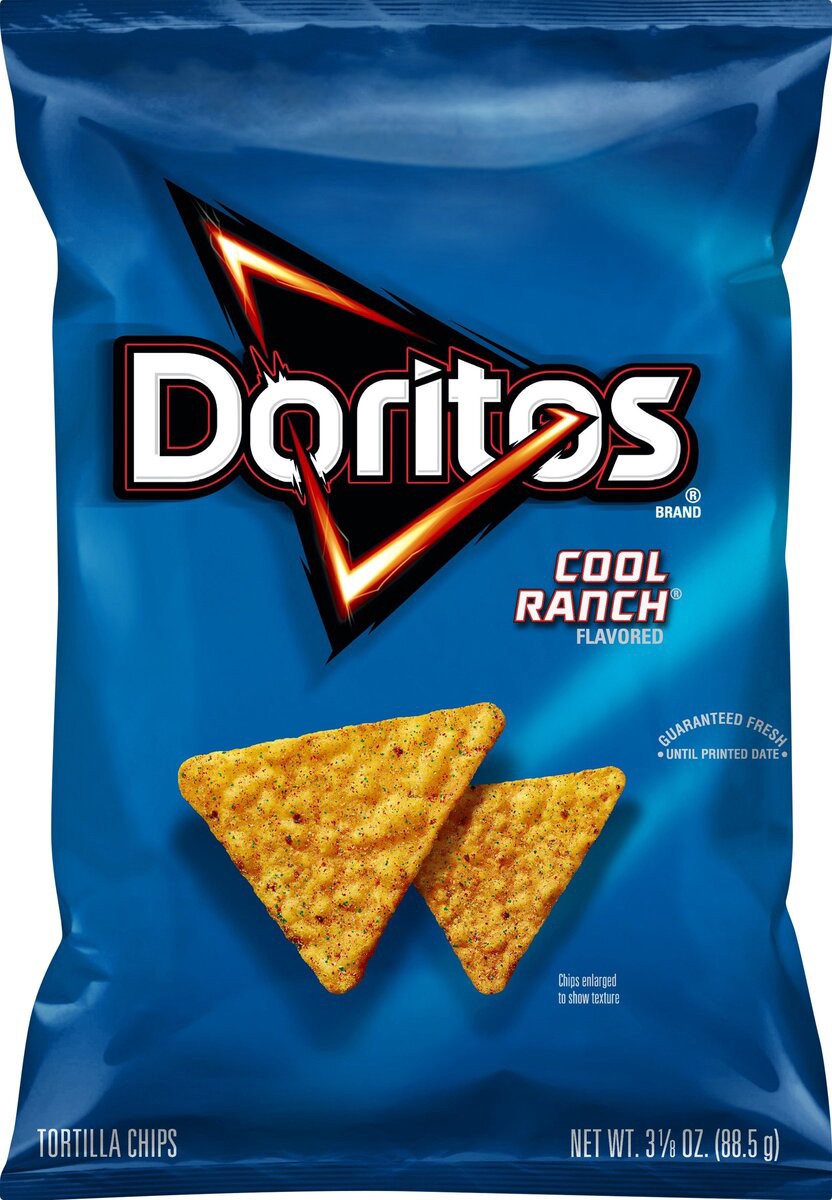 slide 8 of 9, Doritos Tortilla Chips Cool Ranch 3 1/8 Oz, 3.12 oz