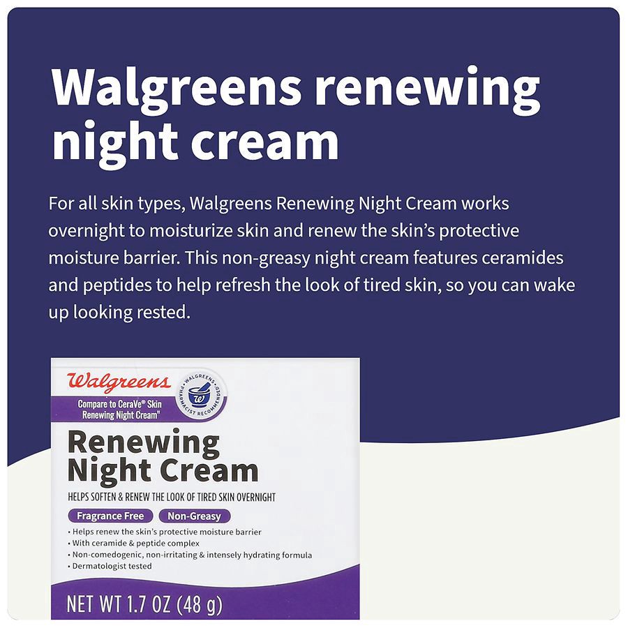 slide 2 of 5, Walgreens Renewing Night Cream, 1.7 oz