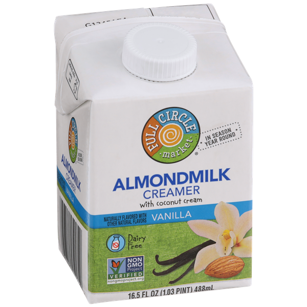 slide 1 of 1, Full Circle Market Vanilla Almondmilk Creamer With Coconut Cream, 16.5 fl oz