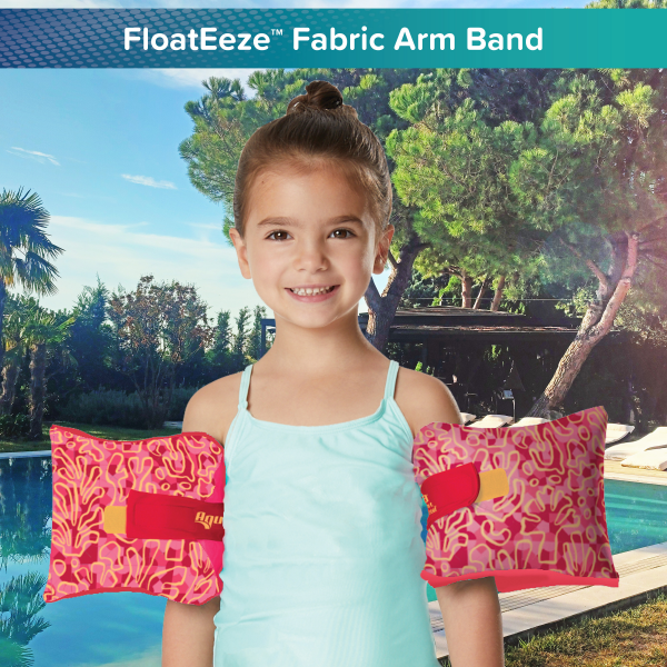 slide 10 of 29, AQUA LEISURE Aqua Fabric Arm Floats Assortment Pink, 1 ct