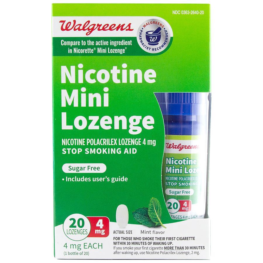 slide 1 of 3, Walgreens 4 mg Mini Lozenge Mint, 20 ct