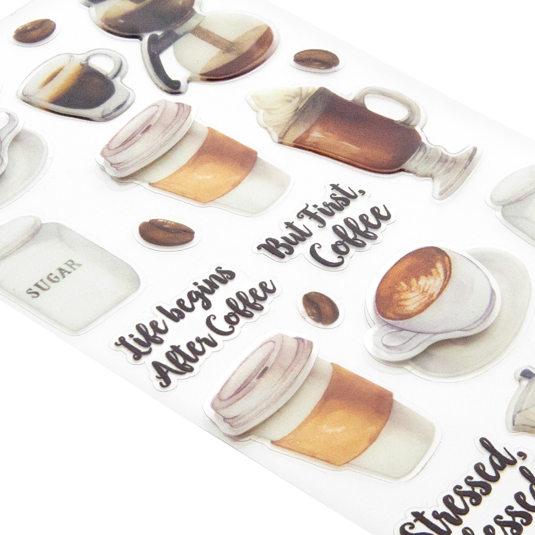 slide 2 of 4, Coffee Themed Stickers By Recollections, 3.875 in x 7 in