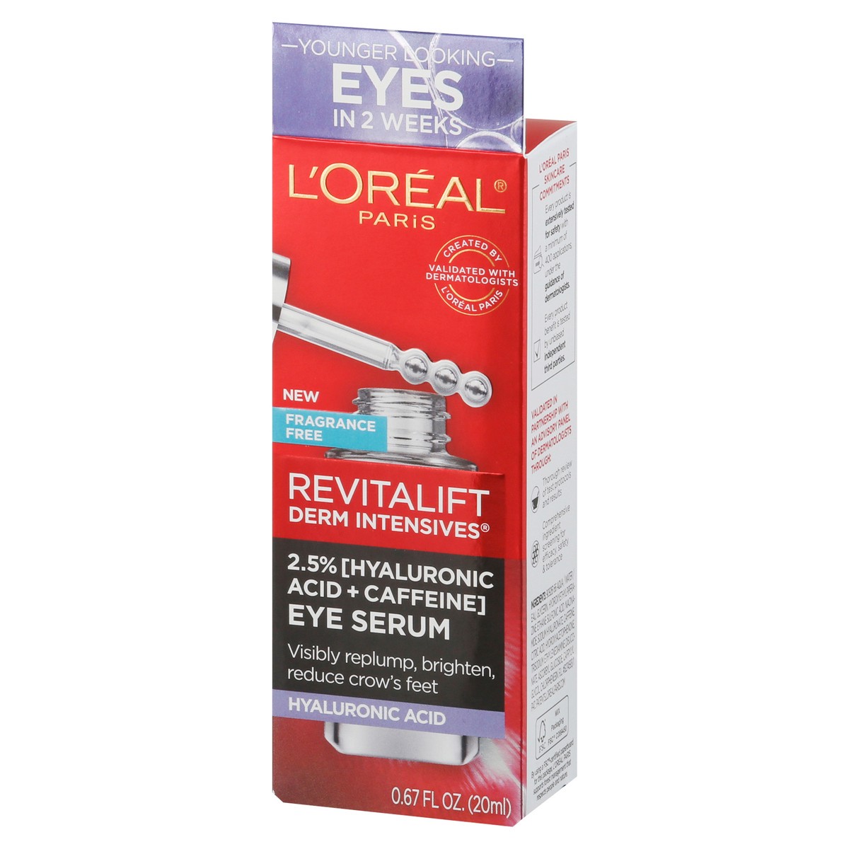slide 5 of 9, Revitalift Derm Intensives 2.5% Hyaluronic Acid + Caffeine Brightening Eye Serum 0.67 fl oz, 0.67 fl oz