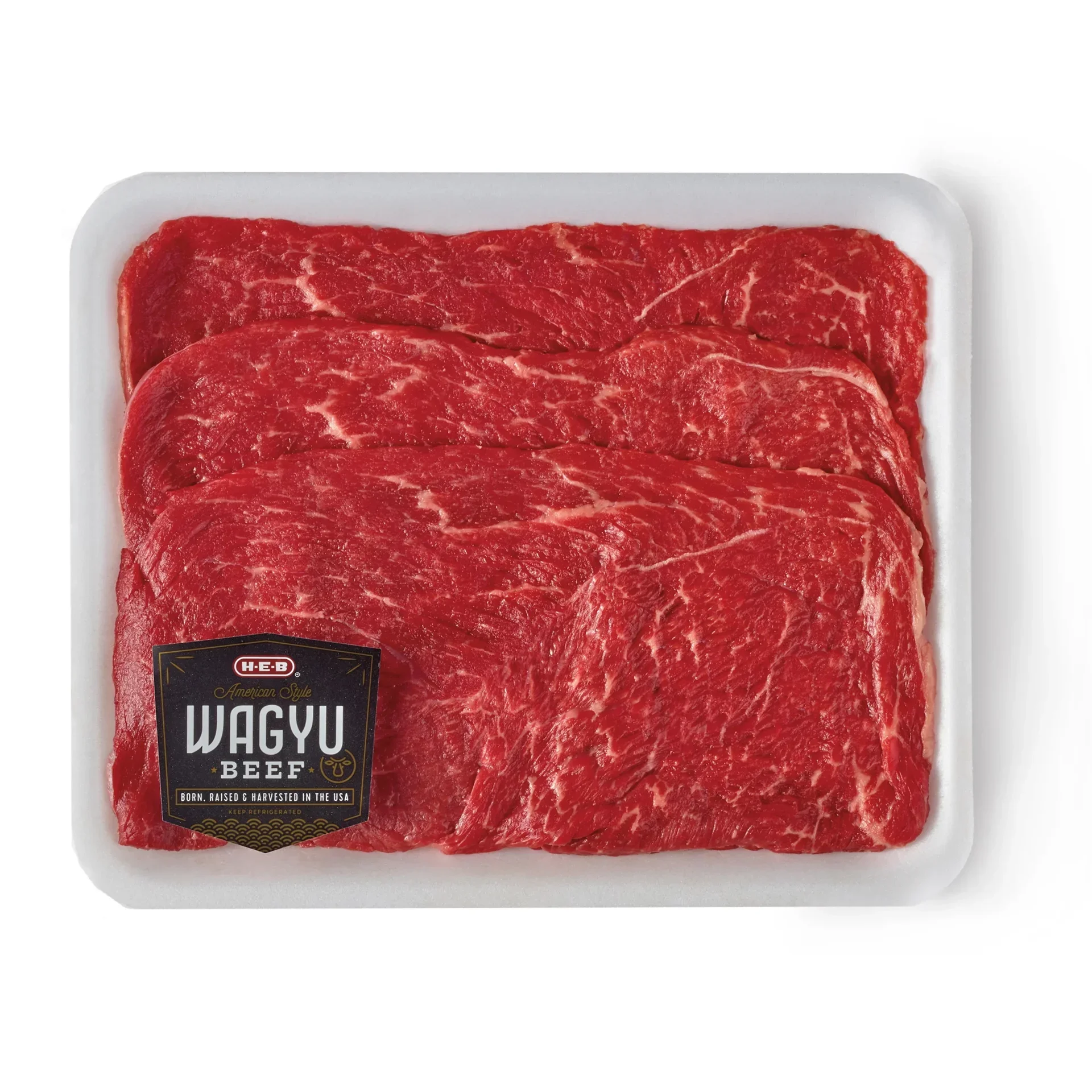 slide 1 of 1, H-E-B American-Style Wagyu Beef Round Tip Steaks Milanesa, per lb