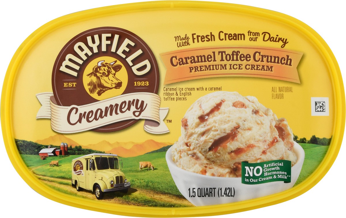 slide 9 of 13, Mayfield Creamery Premium Caramel Toffee Crunch Ice Cream 1.5 qt, 1.5 qt