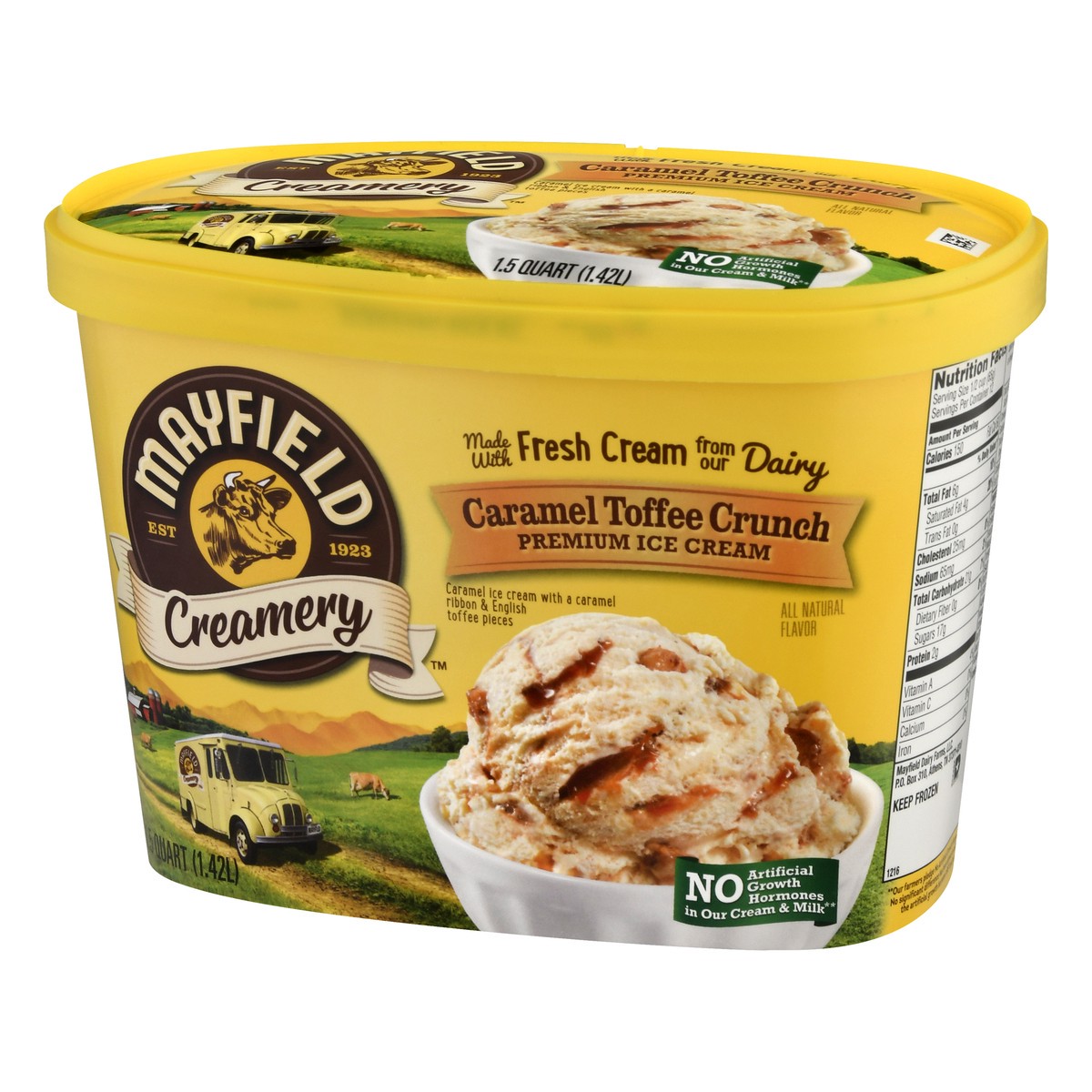 slide 4 of 13, Mayfield Creamery Premium Caramel Toffee Crunch Ice Cream 1.5 qt, 1.5 qt