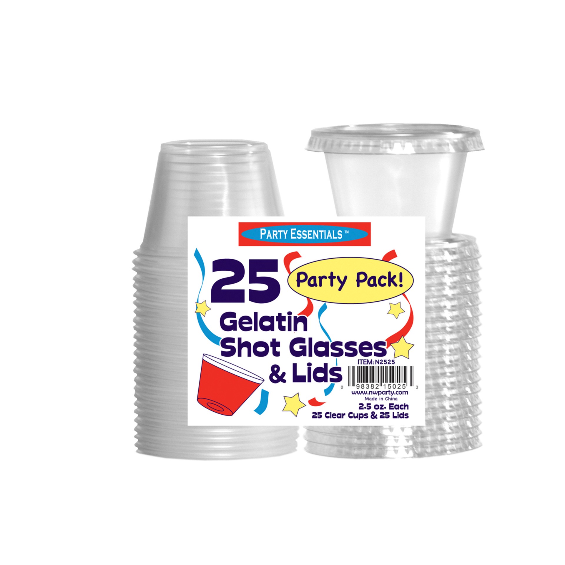 slide 1 of 8, Distributed 2.5 oz Jello Shot Cups w/ Lids, 25 ct