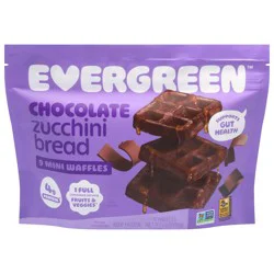 Evergreen Chocolate Zucchini Bread Waffles Mini 9 ea