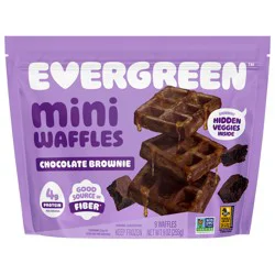 Evergreen Chocolate Zucchini Bread Waffles Mini 9 ea