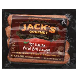 Jack's Gourmet Kosher Spicy Hot Italian Cured Beef Sausage