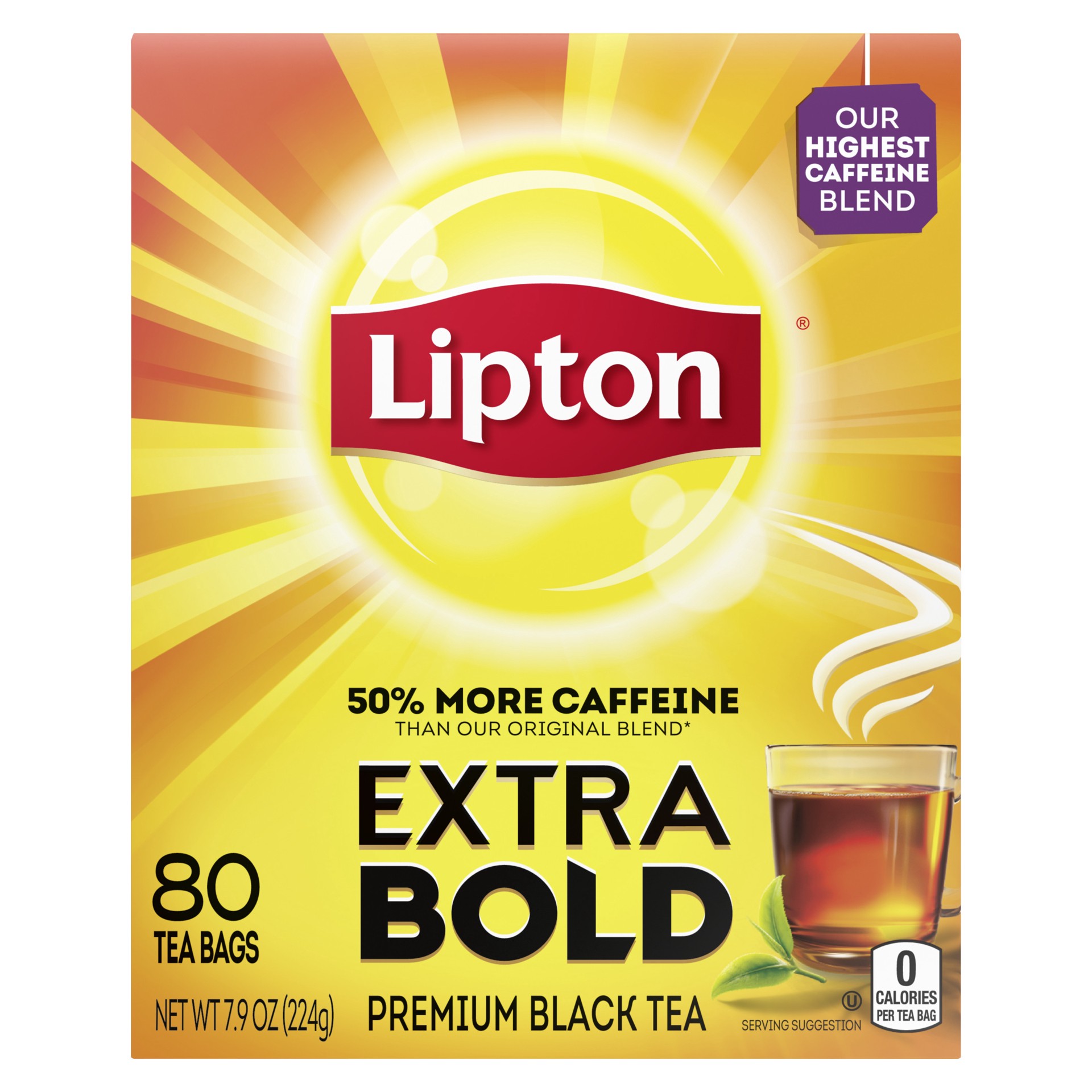 slide 1 of 4, Lipton Black Tea Bags Extra Bold, 80 Count, 80 ct; 7.9 oz