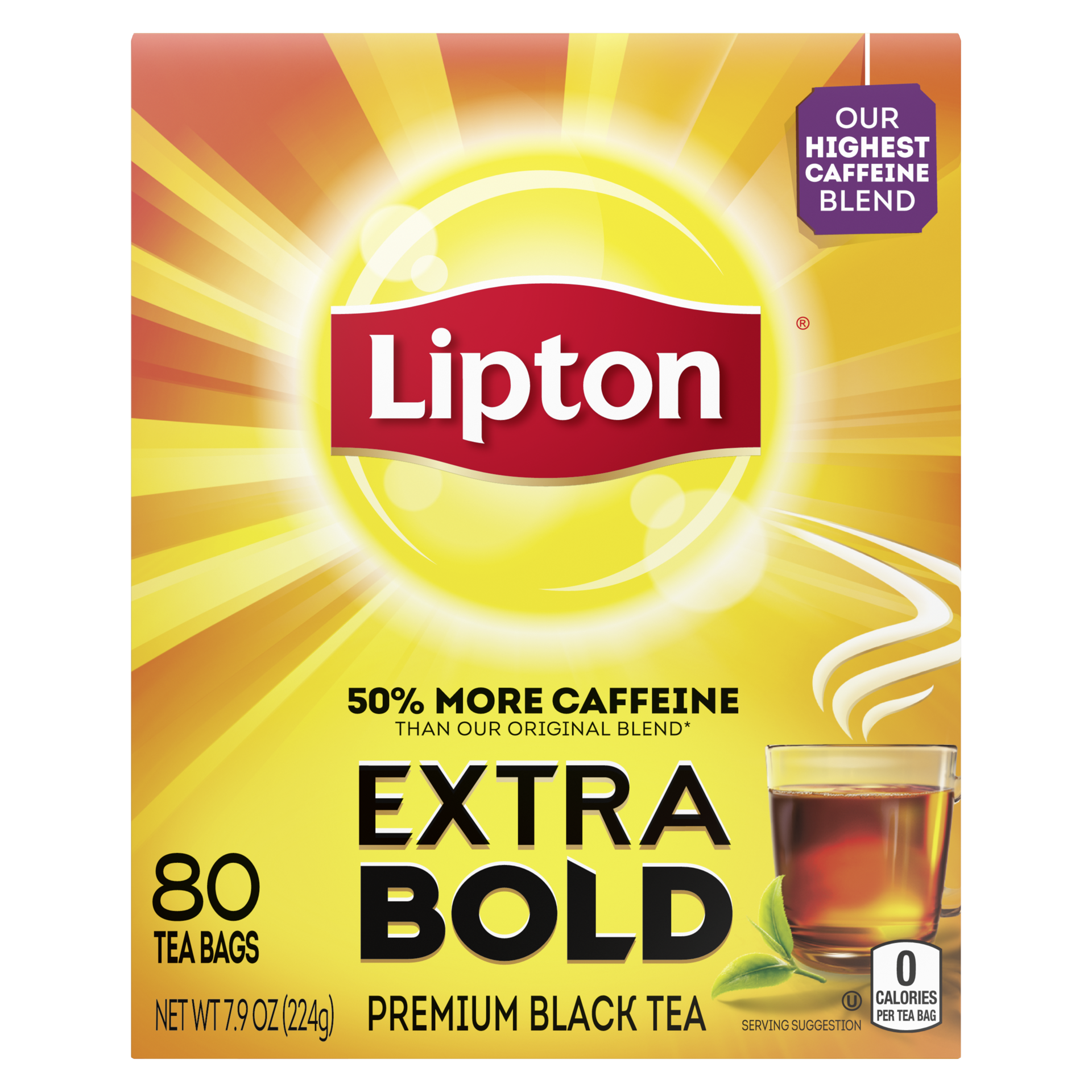 slide 4 of 4, Lipton Black Tea Bags Extra Bold, 80 Count, 80 ct; 7.9 oz