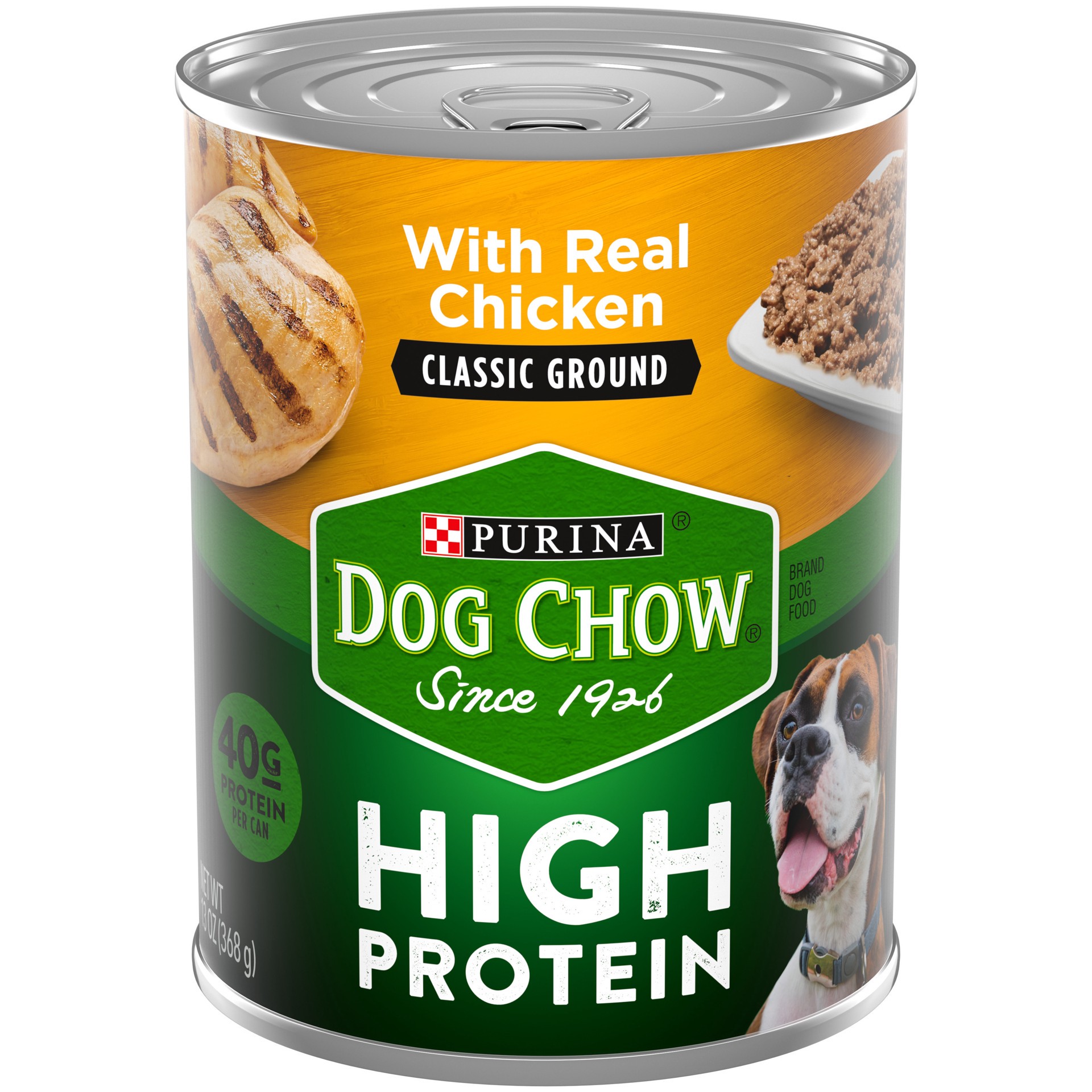 slide 1 of 8, Dog Chow Purina Dog Chow High Protein Pate Wet Dog Food, High Protein With Real Chicken, 13 oz