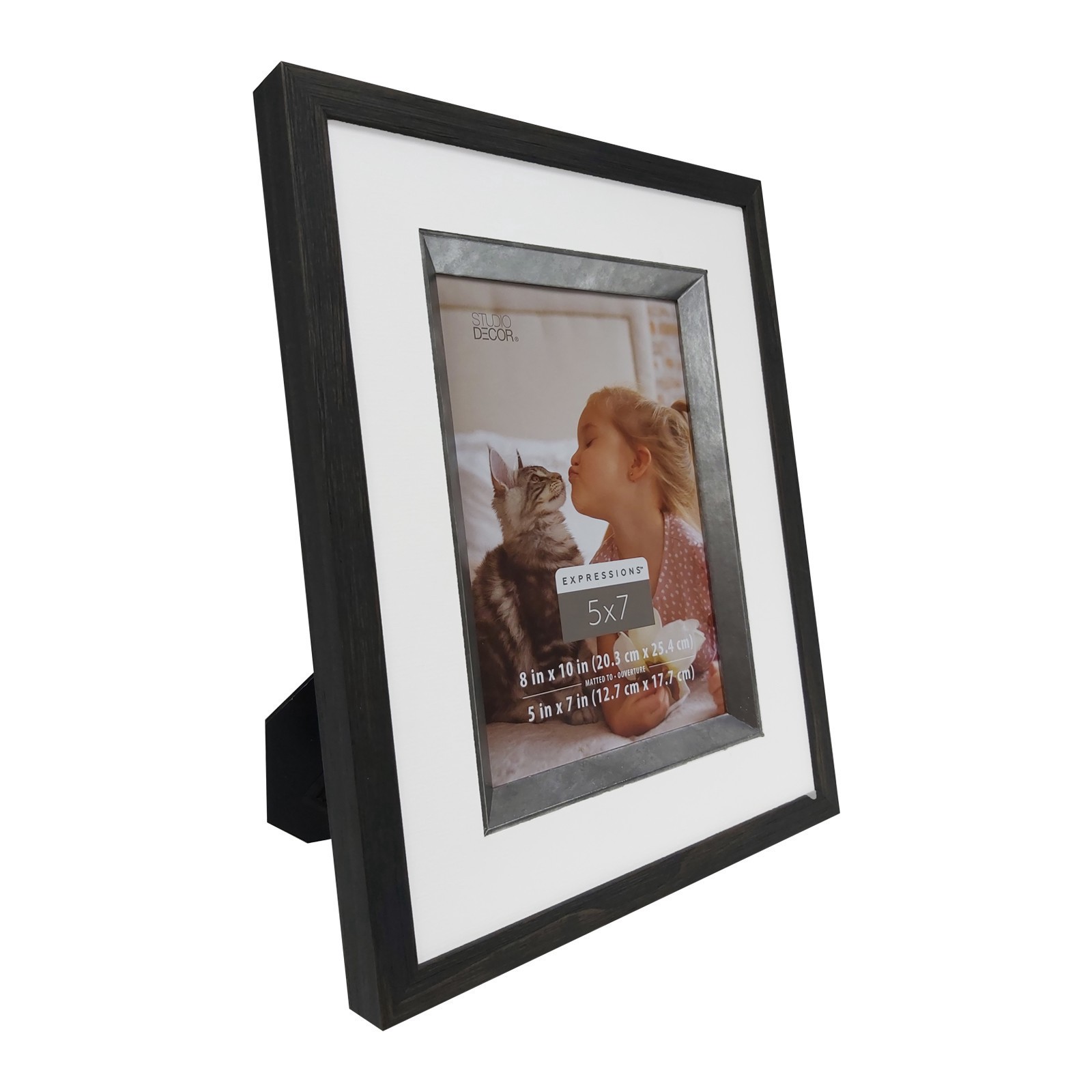 slide 2 of 4, Expressions 5" X 7" Black & Silver Fillet Frame By Studio Decor, 5 in x 7 in