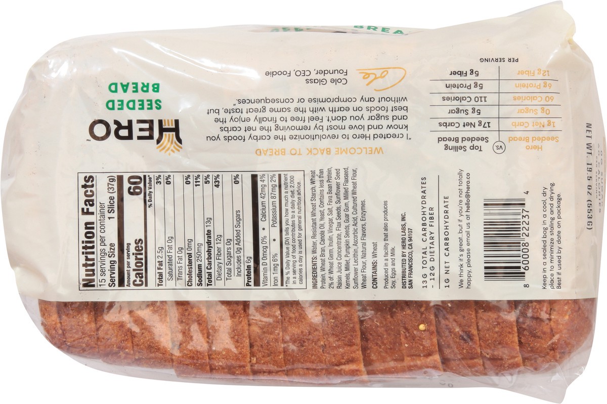 slide 7 of 9, Hero Seeded Bread 19.5 oz, 19.5 oz