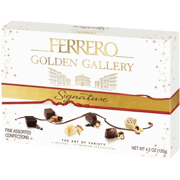 slide 1 of 1, Ferrero Rocher Golden Gallery Signature Fine Assorted Chocolates, 8.4 oz