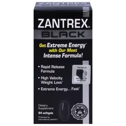 Zantrex Black High Velocity Softgels Weight Loss 84 Softgels