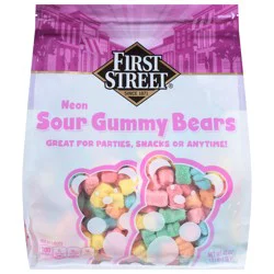 First Street Sour Neon Gummy Bears