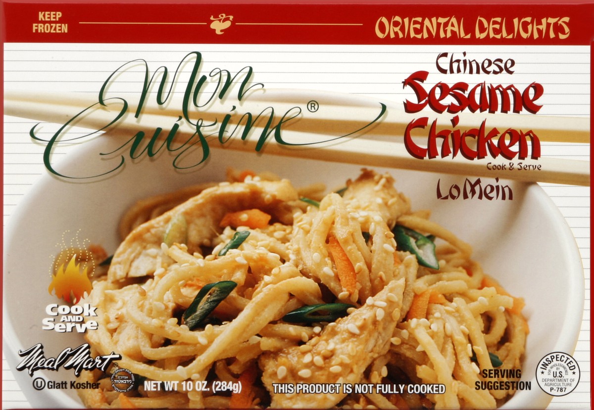 slide 2 of 4, Mon Cuisine Chinese Sesame Chicken Lo Mein, 10 oz