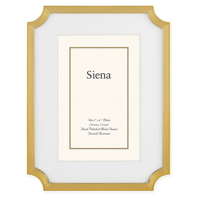 slide 1 of 1, Siena Metallics Scalloped Matted Picture Frame - Gold, 5 in x 7 in