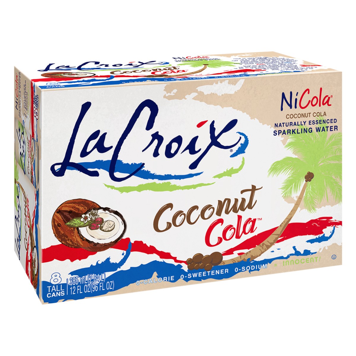 slide 6 of 10, Lacroix Sparkling Water Coconut Cola, 96 oz