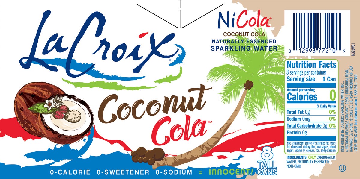 slide 5 of 10, Lacroix Sparkling Water Coconut Cola, 96 oz