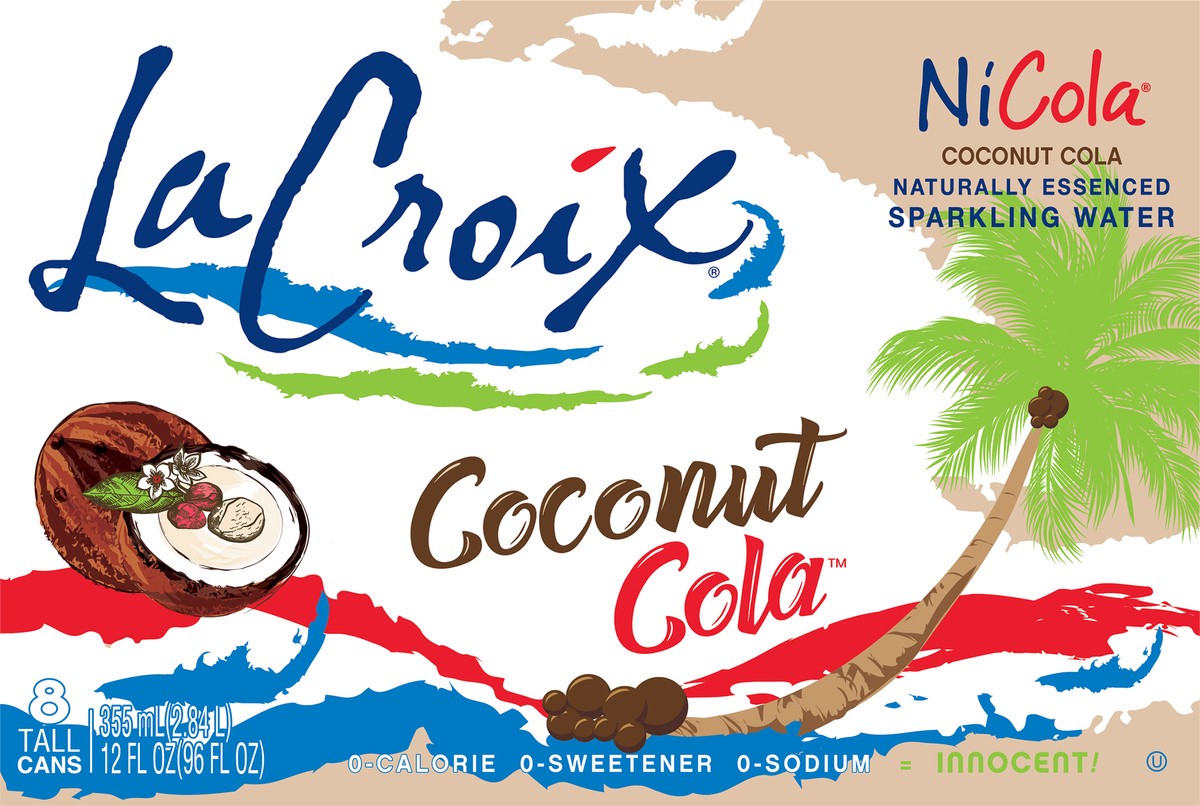 slide 7 of 10, Lacroix Sparkling Water Coconut Cola, 96 oz