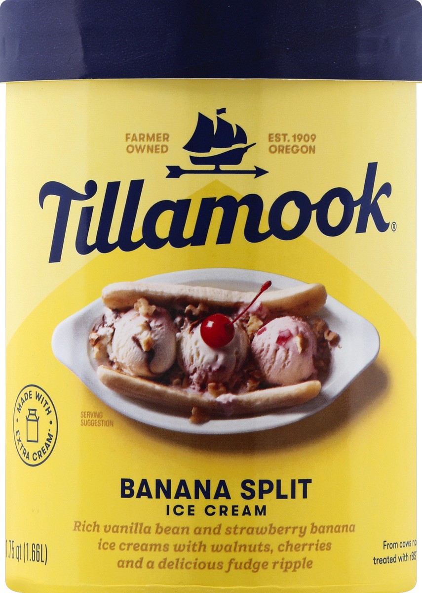 slide 5 of 6, Tillamook Banana Split Ice Cream, 1.75 qt