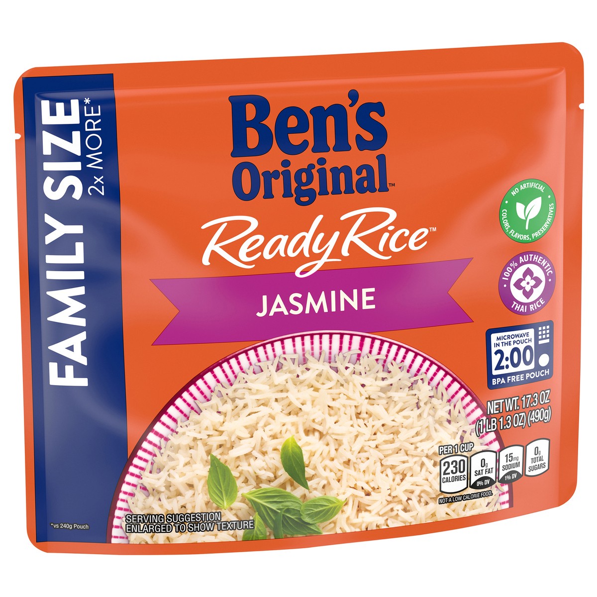 slide 5 of 5, Ben's Original Ready Rice Jasmine Family Size Rice 17.3 oz, 17.3 oz