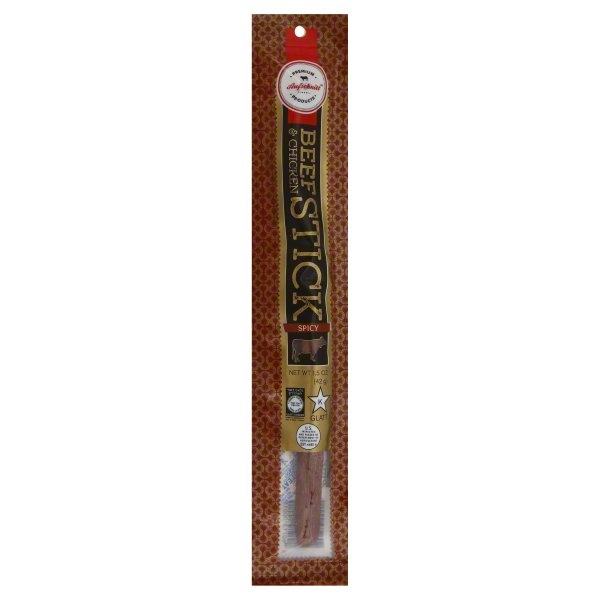 slide 1 of 1, Aufschnitt Kosher Spicy Beef & Chicken Jerky Stick, 1.5 oz