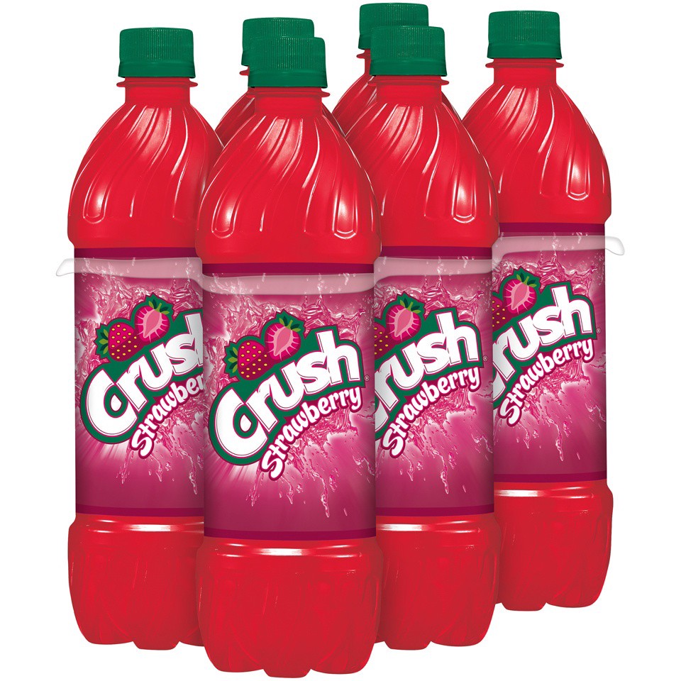 slide 2 of 4, Crush Strawberry Soda, .5 L bottles, 6 pack, 6 ct; 16.9 fl oz