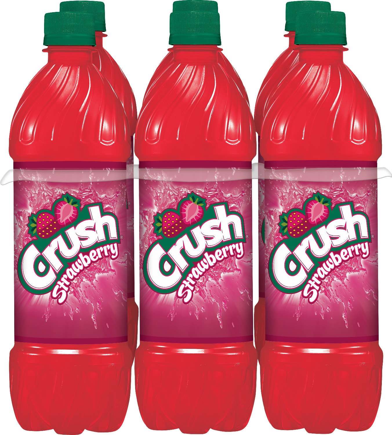 slide 1 of 4, Crush Strawberry Soda, .5 L bottles, 6 pack, 6 ct; 16.9 fl oz