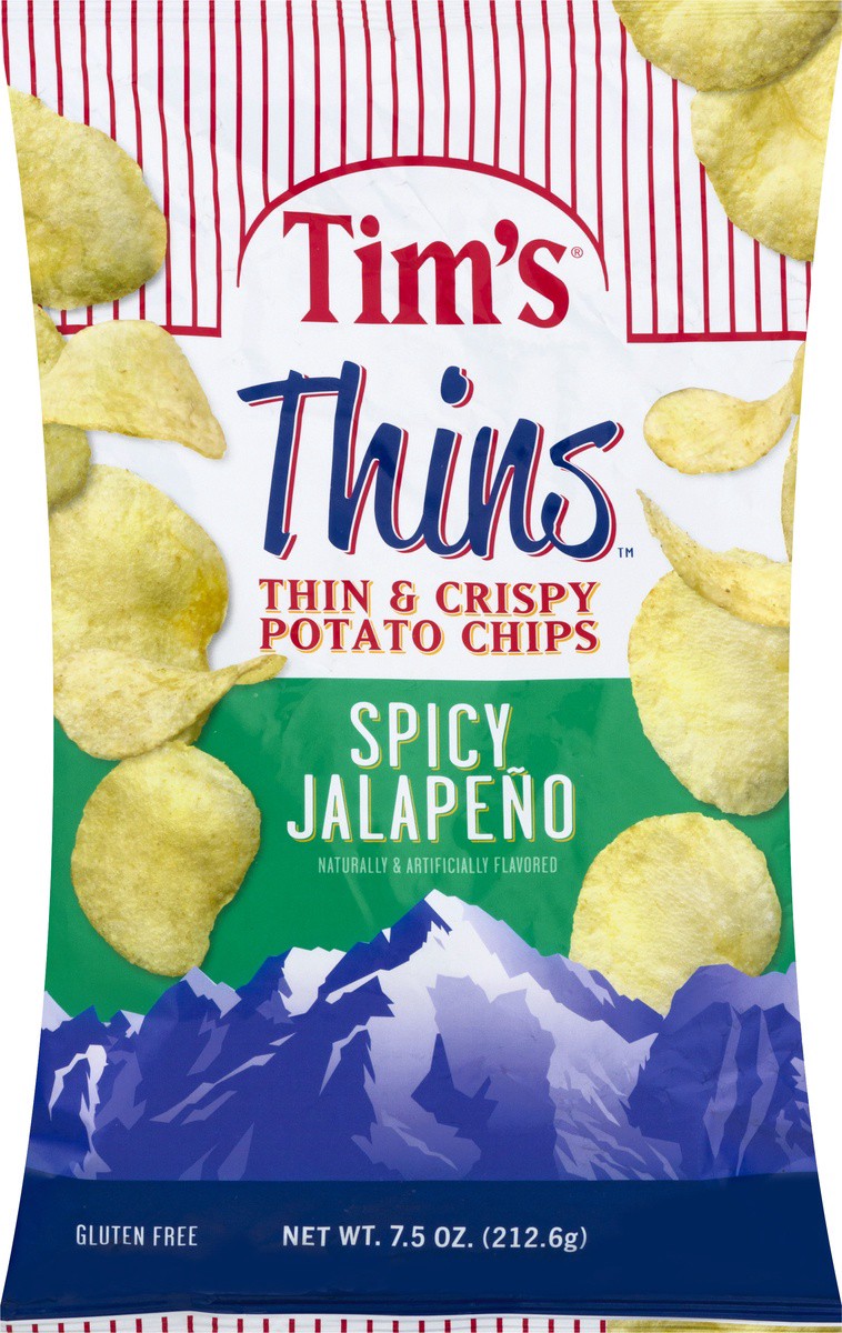 slide 8 of 9, Tims Thins Thin and Crispy Spicy Jalapeno Potato Chips 7.5 oz, 7.5 oz