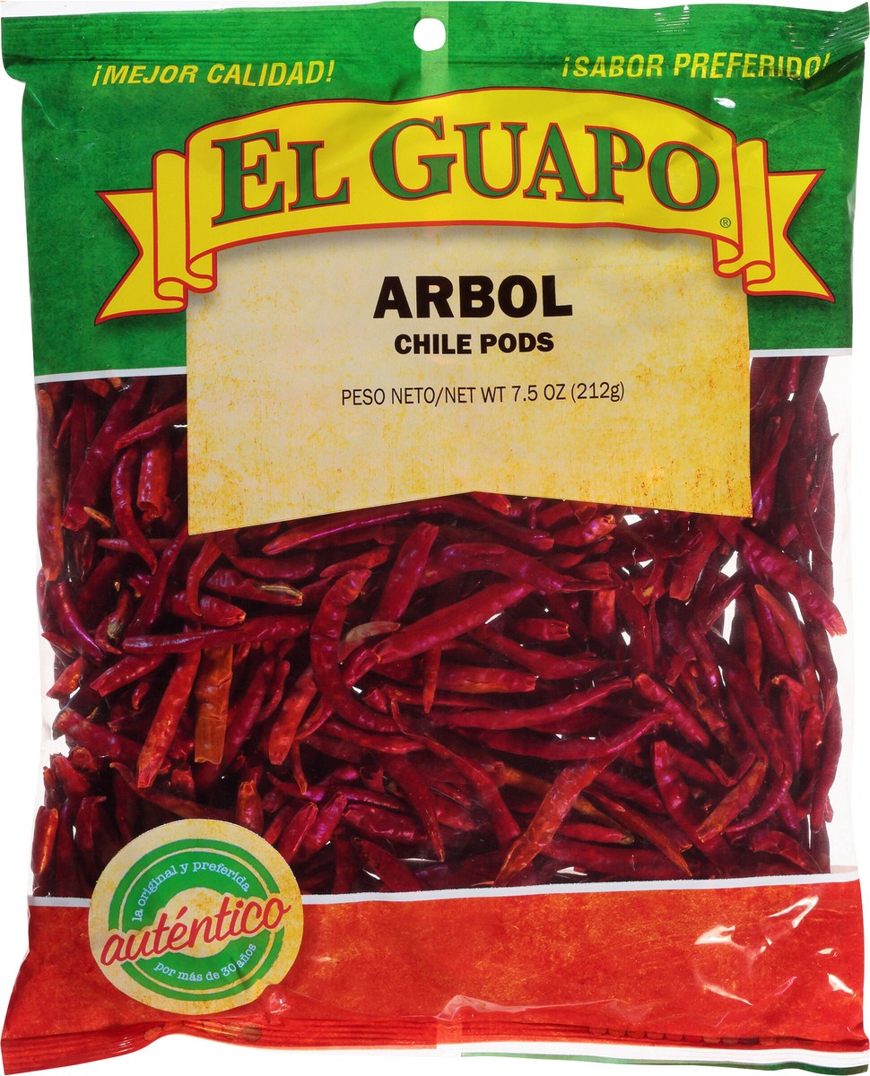 slide 8 of 9, El Guapo Chile Pods Arbol, 7.5 oz