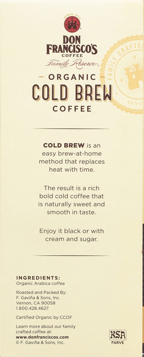slide 9 of 14, Don Francisco's Family Reserve Cold Brew Organic Coffee - 9 oz, 9 oz