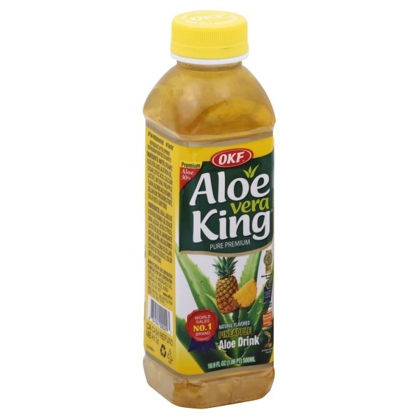 slide 1 of 1, OKF Aloe Drink, Pineapple - 16.9 oz, 16 oz