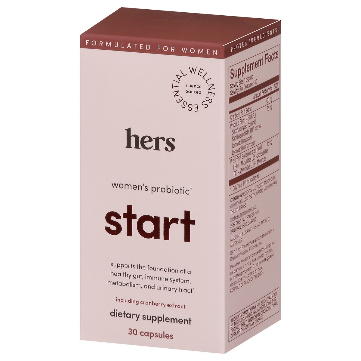 slide 7 of 9, Hers Start Women's Probiotic 30 Capsules, 30 ct