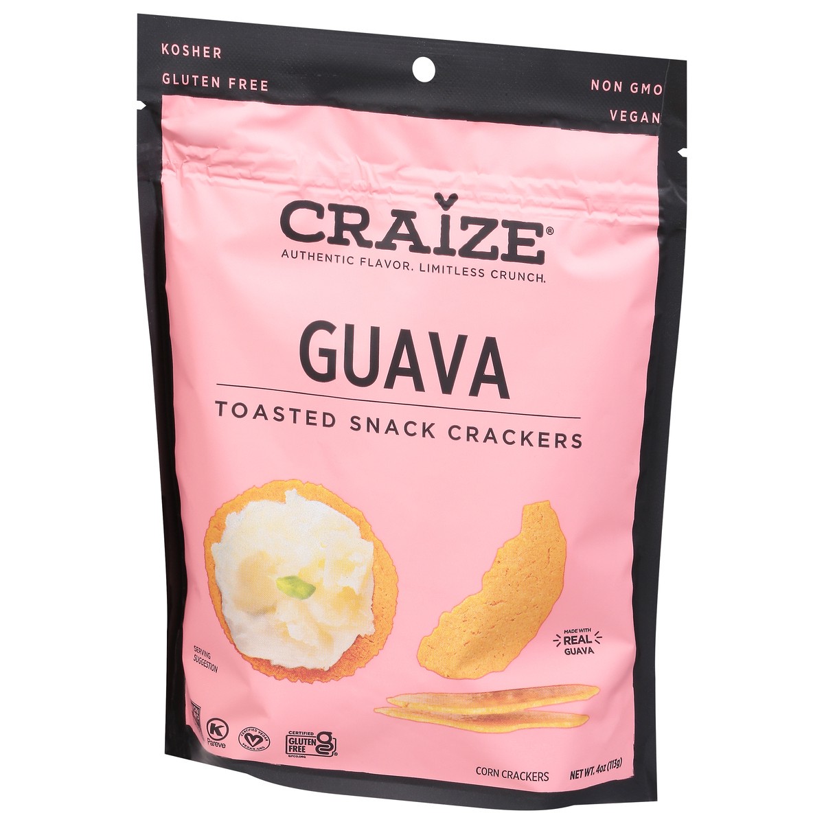 slide 2 of 9, Craize Snack Toasted Guava Toasted Corn Crackers 4 oz, 4 oz