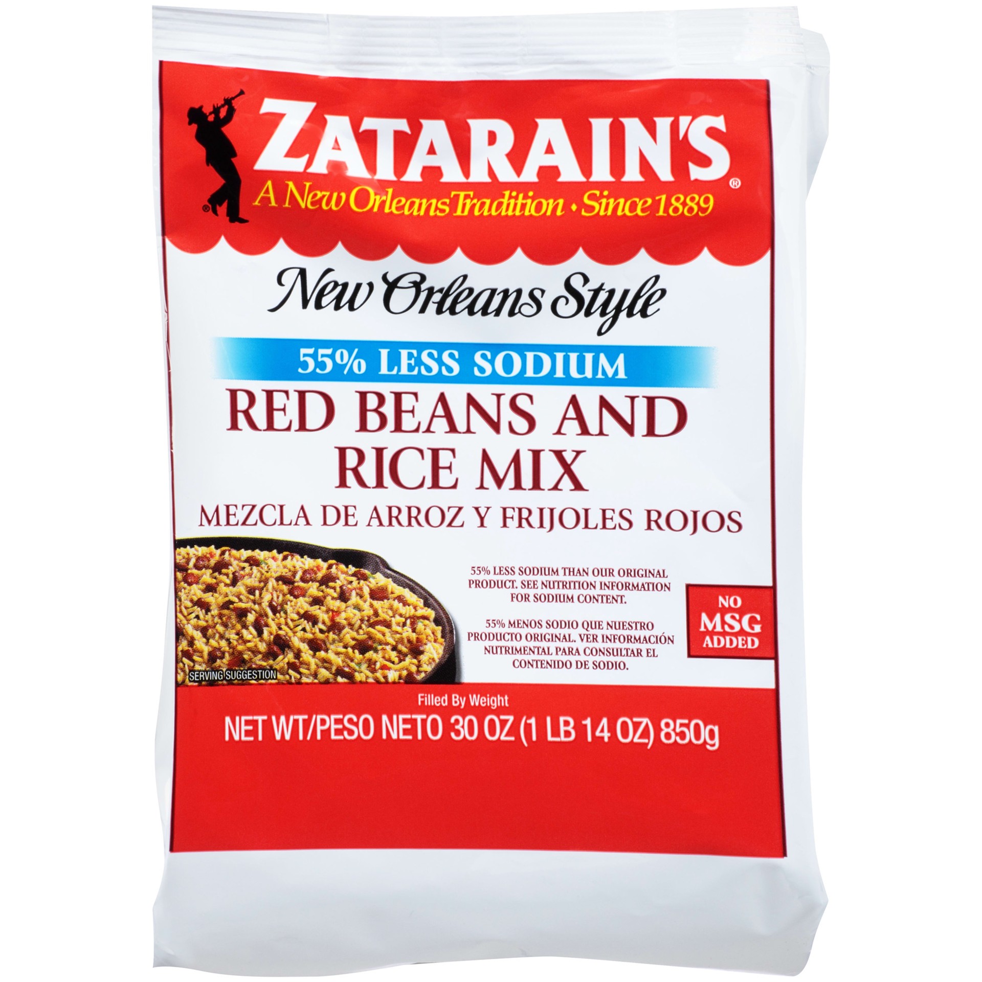 slide 1 of 2, Zatarain's Reduced Sodium Red Beans and Rice Mix, 30 oz, 30 oz