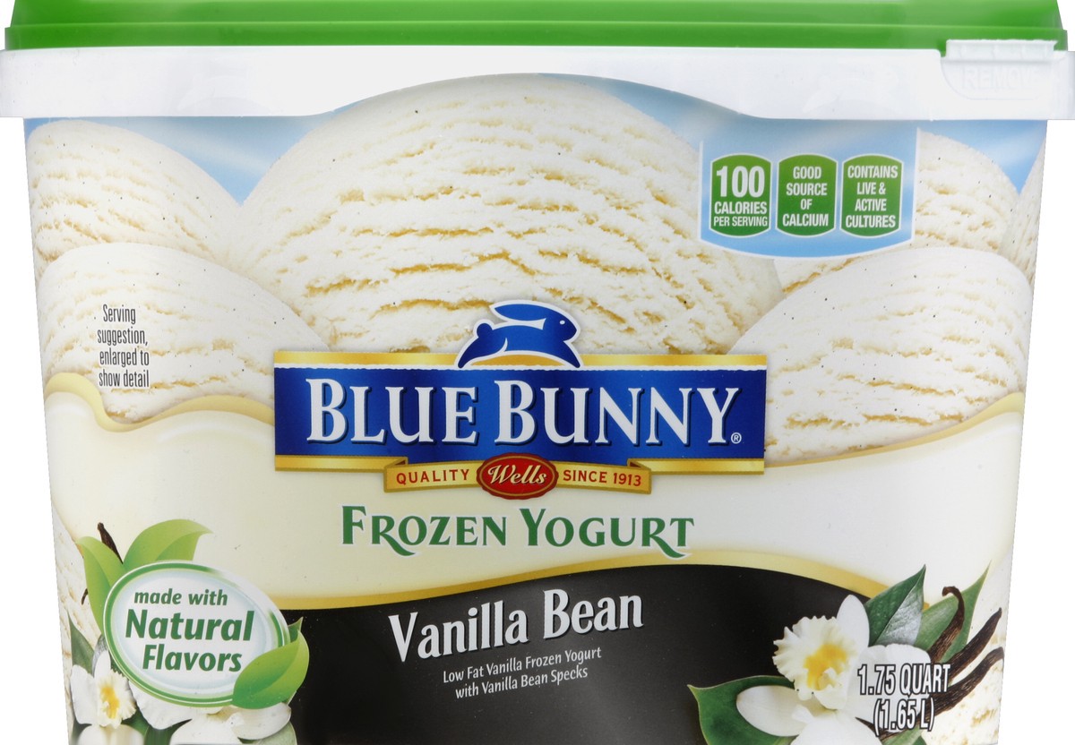 slide 4 of 4, Blue Bunny Frozen Yogurt, Vanilla Bean, 56 oz
