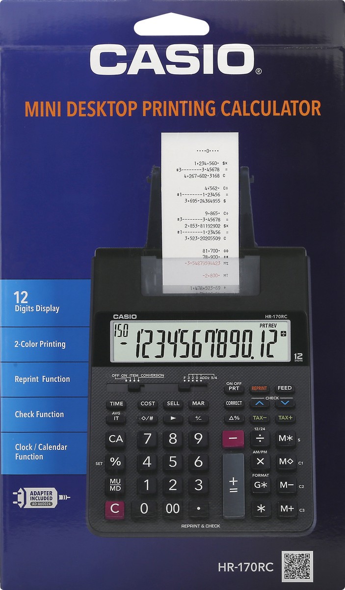 slide 1 of 9, Casio Printing Calculator, 1 ct