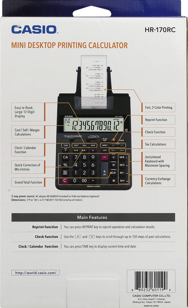 slide 6 of 9, Casio Printing Calculator, 1 ct