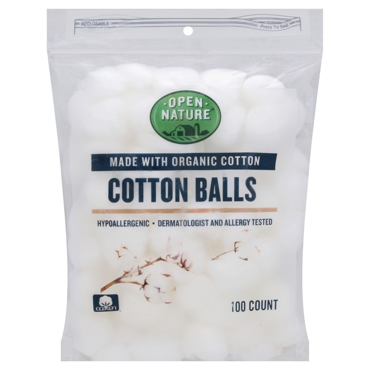 slide 3 of 3, Opn Nat Cotton Balls Organic, 100 ct