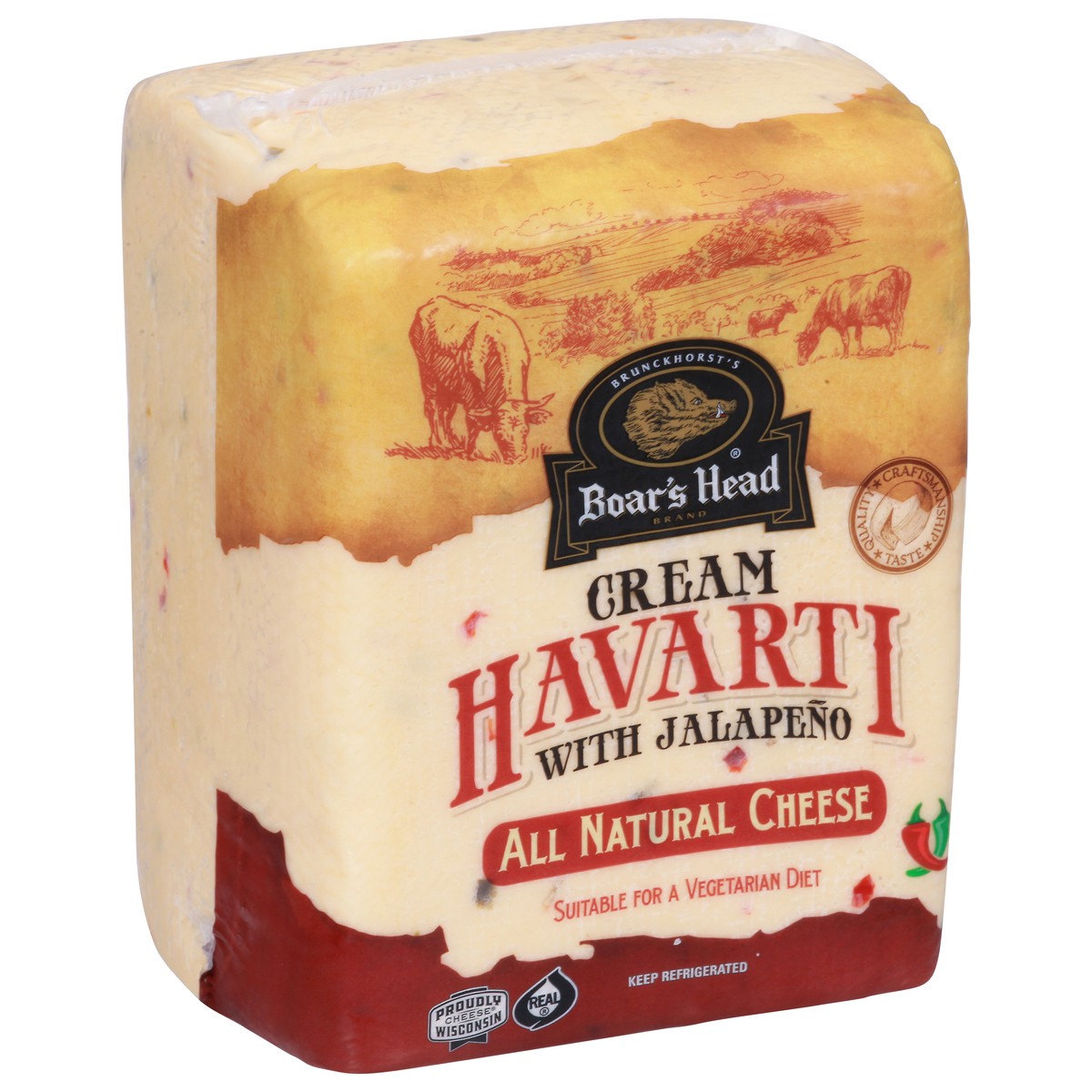 slide 6 of 9, Boar's Head Cream Havarti with Jalapeno Cheese 1 ea, 1 ct
