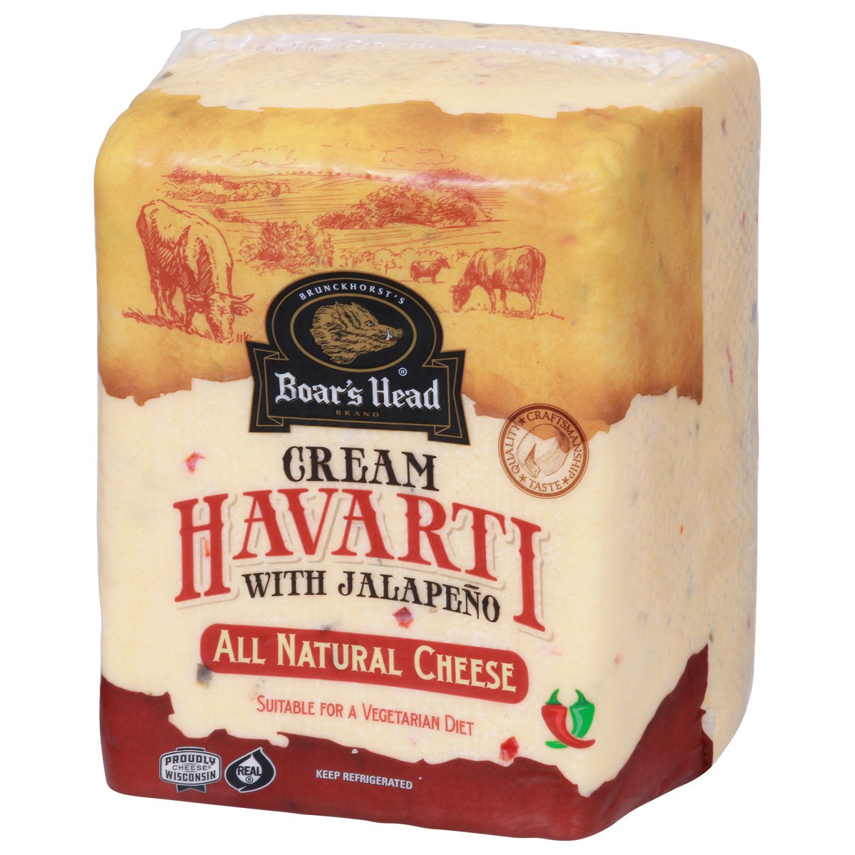slide 4 of 9, Boar's Head Cream Havarti with Jalapeno Cheese 1 ea, 1 ct