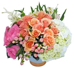 Bloom Haus Cluster Floral Arrangement - Pink / Orange / White