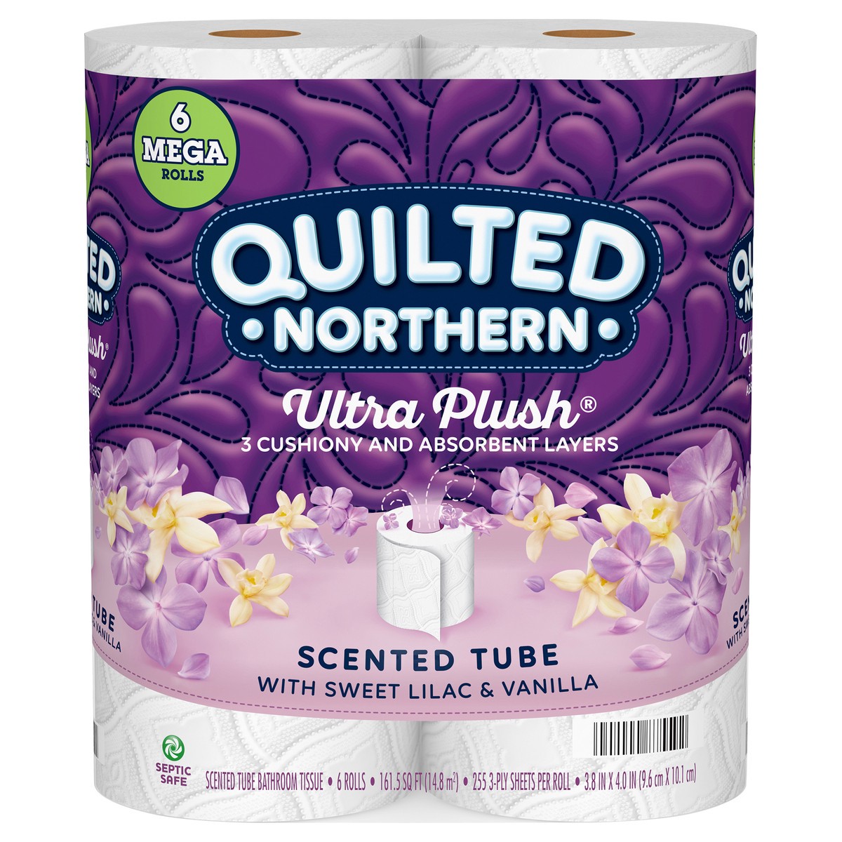 slide 6 of 6, Quilted Northern Ultra Plush Toilet Paper With Sweet Lilac & Vanilla Scented Tube, 24 Mega Rolls, 161.50 FTK