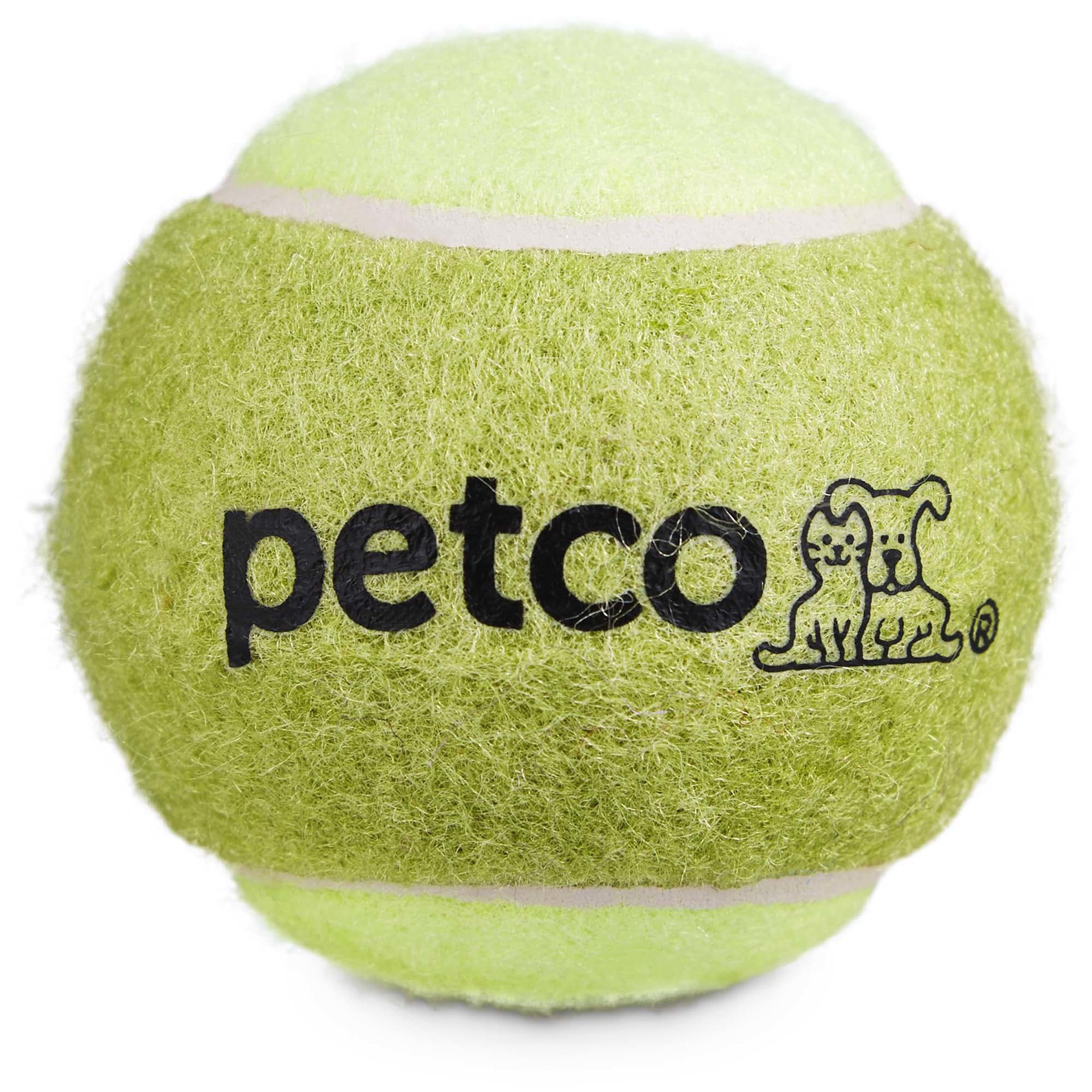 slide 1 of 1, Petco Tennis Ball Dog Toy in Green, XS