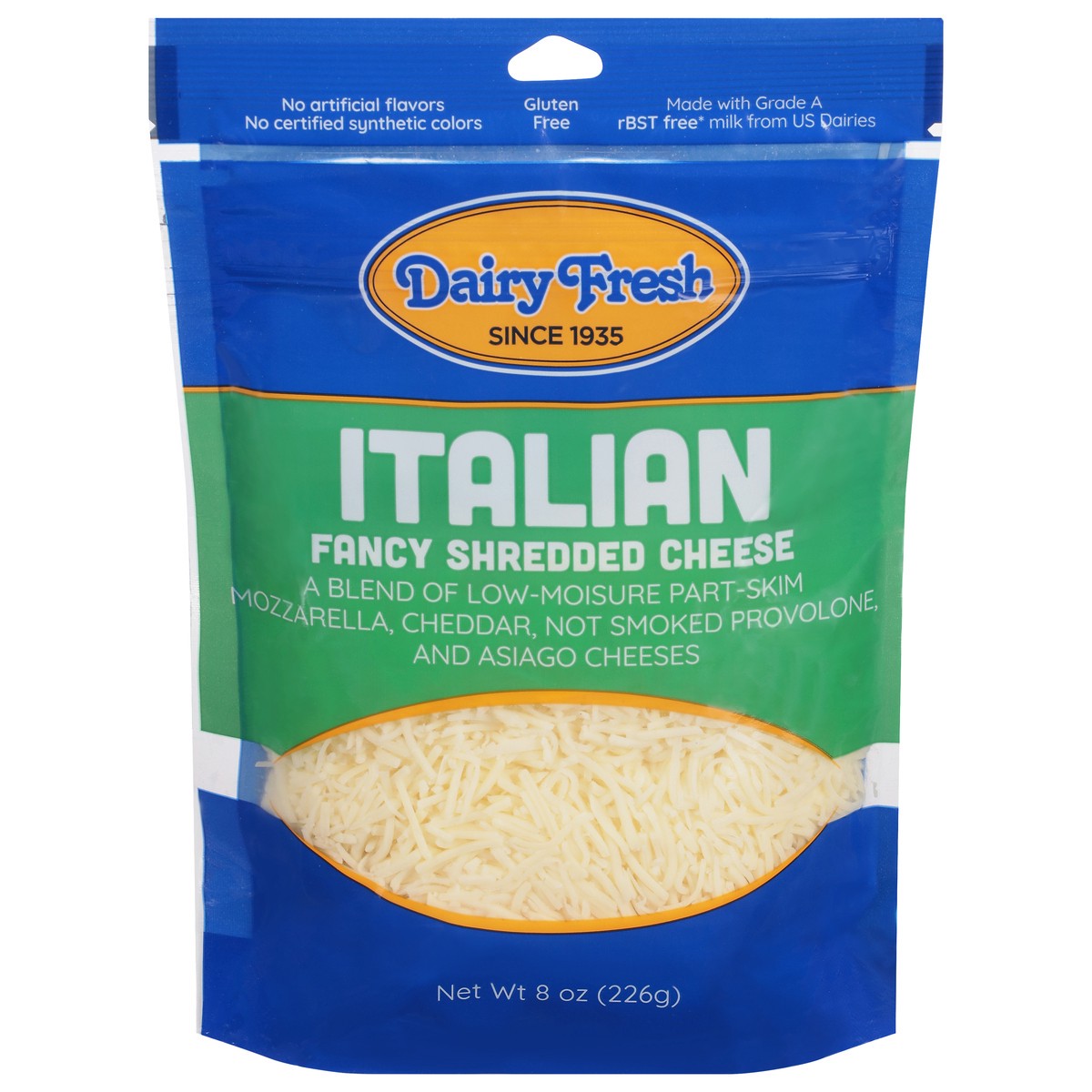 slide 8 of 14, Dairy Fresh Italian Fancy Shredded Cheese 8 oz, 8 oz